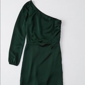 NWT A&F Black One-Shoulder Satin Dress